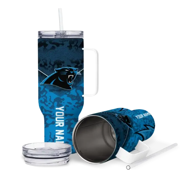 custom carolina panthers chevron stripe blue curved tumbler high quality.webp