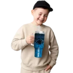 custom carolina panthers chevron stripe blue curved tumbler best selling.webp