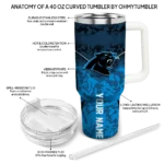 custom carolina panthers chevron stripe blue curved tumbler best selling.webp