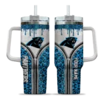 custom carolina panthers leopard zipper blue curved tumbler best selling.webp