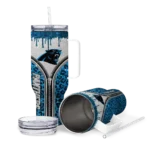 custom carolina panthers leopard zipper blue curved tumbler best selling.webp