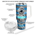 custom carolina panthers marbled stripes blue curved tumbler best selling.webp
