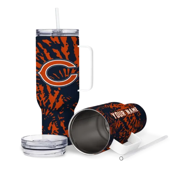 custom chicago bears burst swirl blue curved tumbler high quality.webp