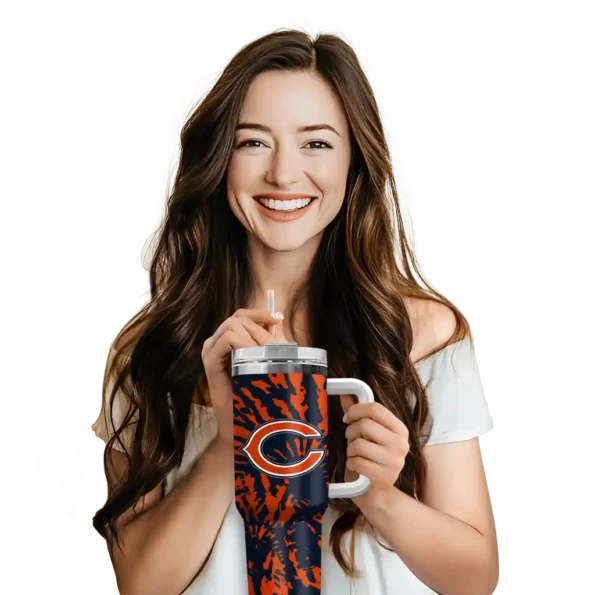 custom chicago bears burst swirl blue curved tumbler premium grade.webp