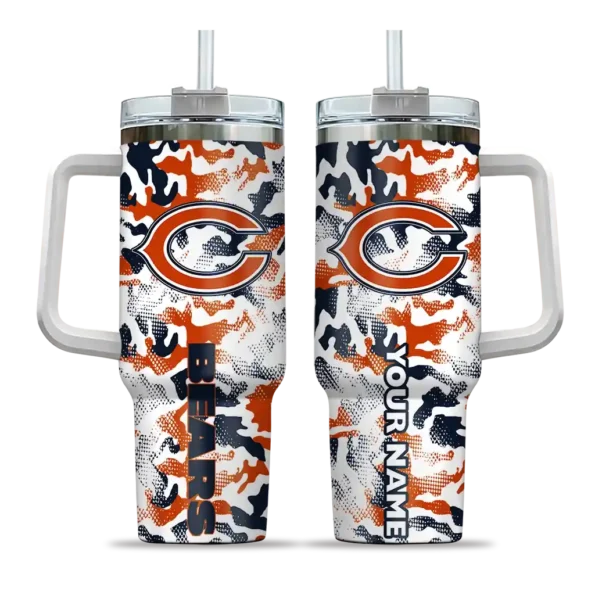 custom chicago bears camo mashup blue white curved tumbler best selling.webp
