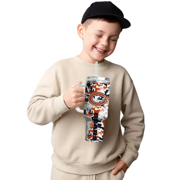 custom chicago bears camo mashup blue white curved tumbler latest model.webp