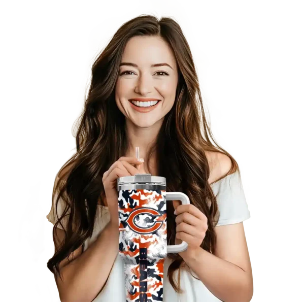 custom chicago bears camo mashup blue white curved tumbler premium grade.webp
