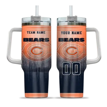 custom chicago bears gradient dots blue curved tumbler best selling.webp