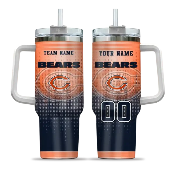 custom chicago bears gradient dots blue curved tumbler best selling.webp