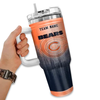 custom chicago bears gradient dots blue curved tumbler fashion forward.webp