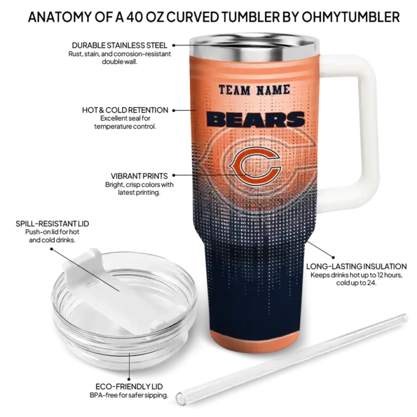 custom chicago bears gradient dots blue curved tumbler new arrival.webp