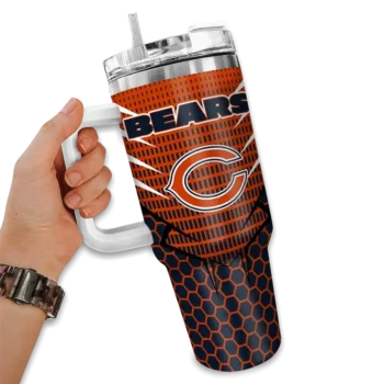 custom chicago bears hex texture blue curved tumbler fashion forward.webp