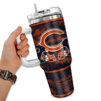 custom chicago bears honey streaks blue curved tumbler fashion forward.webp