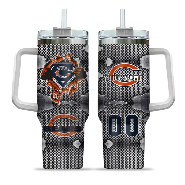 custom chicago bears superman shield blue gray curved tumbler best selling.webp