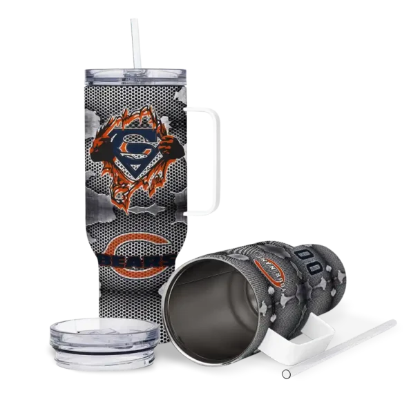 custom chicago bears superman shield blue gray curved tumbler high quality.webp