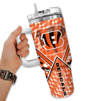 custom cincinnati bengals chevron angle orange curved tumbler fashion forward.webp