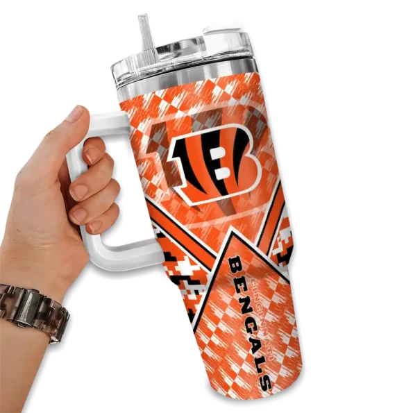 custom cincinnati bengals chevron angle orange curved tumbler fashion forward.webp