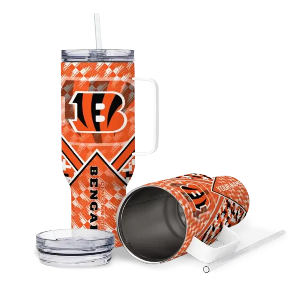 custom cincinnati bengals chevron angle orange curved tumbler high quality.webp