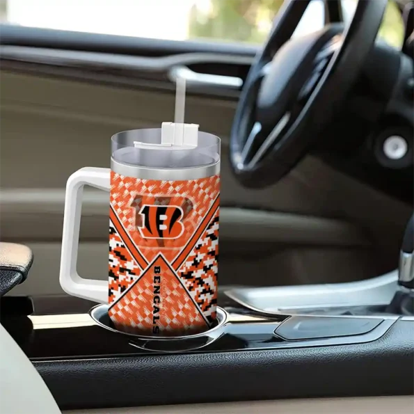 custom cincinnati bengals chevron angle orange curved tumbler trendy.webp
