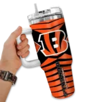 custom cincinnati bengals chevron layers orange curved tumbler best selling.webp