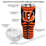 custom cincinnati bengals chevron layers orange curved tumbler best selling.webp