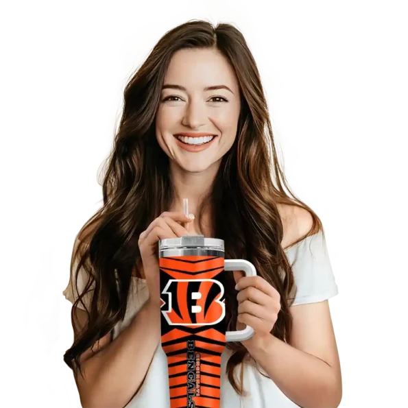 custom cincinnati bengals chevron layers orange curved tumbler premium grade.webp