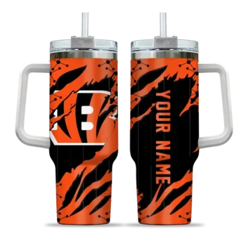 custom cincinnati bengals claw cut orange black curved tumbler best selling.webp