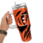 custom cincinnati bengals claw cut orange black curved tumbler best selling.webp