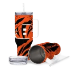 custom cincinnati bengals claw cut orange black curved tumbler best selling.webp