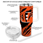 custom cincinnati bengals claw cut orange black curved tumbler best selling.webp