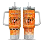 custom cincinnati bengals geometric prism orange curved tumbler best selling.webp