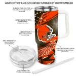 custom cleveland browns abstract paths brown curved tumbler best selling.webp