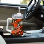 custom cleveland browns abstract paths brown curved tumbler best selling.webp
