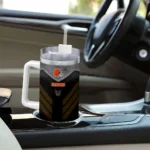 custom cleveland browns arrow armor brown black curved tumbler best selling.webp