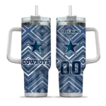 custom dallas cowboys bold diamonds blue curved tumbler best selling.webp