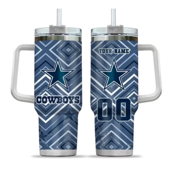 custom dallas cowboys bold diamonds blue curved tumbler best selling.webp