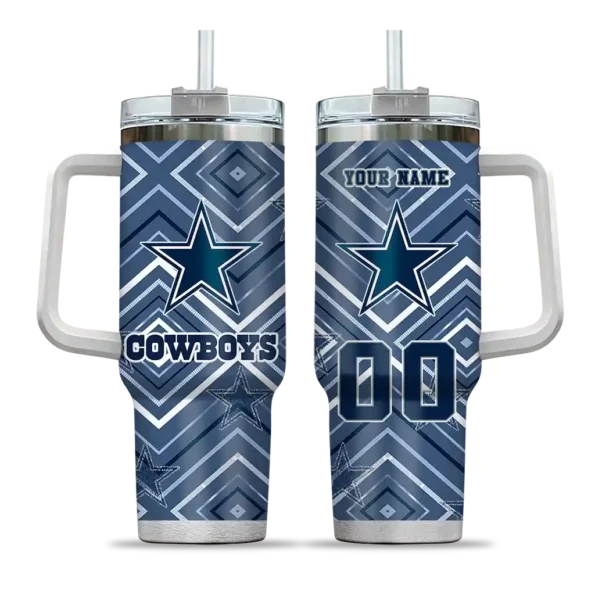 custom dallas cowboys bold diamonds blue curved tumbler best selling.webp