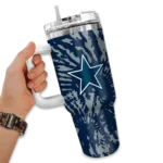 custom dallas cowboys burst swirl blue curved tumbler best selling.webp
