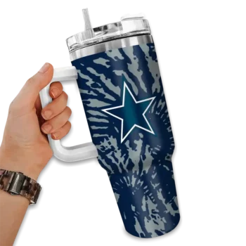 custom dallas cowboys burst swirl blue curved tumbler fashion forward.webp