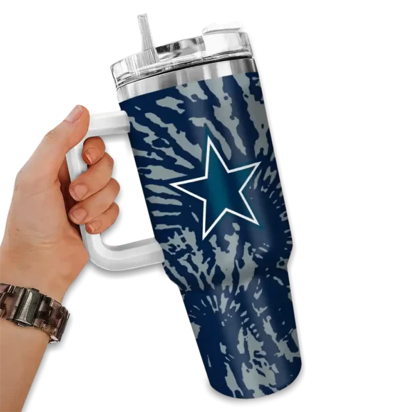 custom dallas cowboys burst swirl blue curved tumbler fashion forward.webp