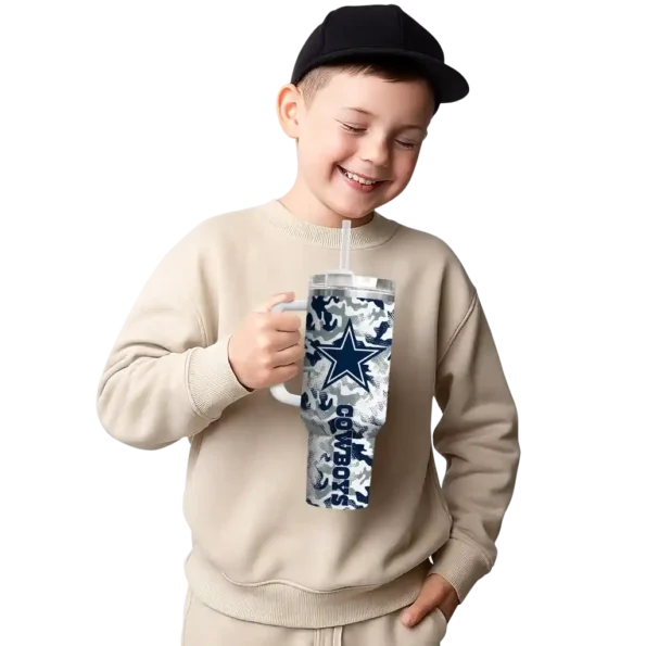 custom dallas cowboys camo mashup blue white curved tumbler latest model.webp