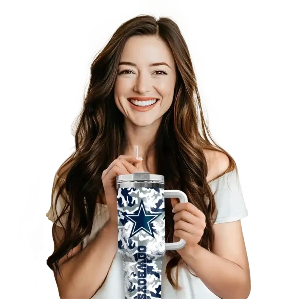 custom dallas cowboys camo mashup blue white curved tumbler premium grade.webp