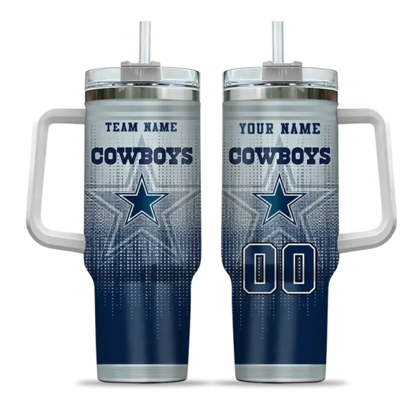 custom dallas cowboys gradient dots blue curved tumbler best selling.webp