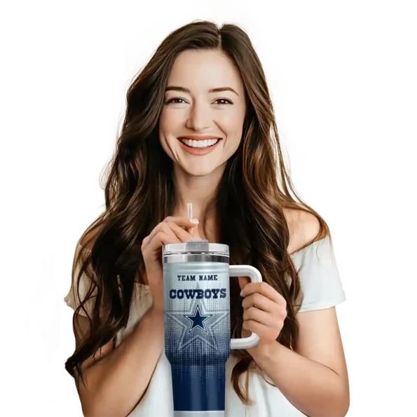 custom dallas cowboys gradient dots blue curved tumbler premium grade.webp