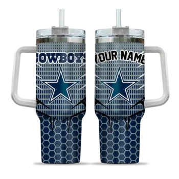 custom dallas cowboys hex texture blue curved tumbler best selling.webp