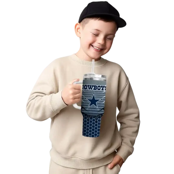custom dallas cowboys hex texture blue curved tumbler latest model.webp