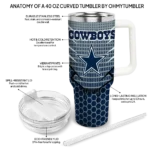 custom dallas cowboys hex texture blue curved tumbler best selling.webp