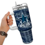 custom dallas cowboys honey streaks blue curved tumbler best selling.webp