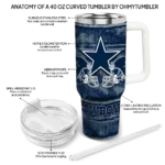 custom dallas cowboys honey streaks blue curved tumbler best selling.webp