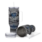 custom dallas cowboys superman shield blue gray curved tumbler best selling.webp